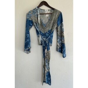 Vintage Y2K Charlotte Russe Babydoll Top 90s Hippie Fairy Grunge Bell Sleeve L